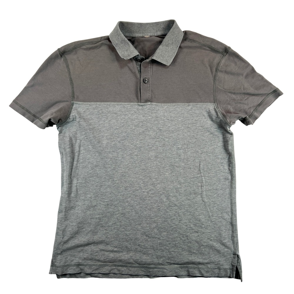 Lululemon Polo Shirt Mens XS or Small Slim Two‎ Tone Gray Short Sleeve Athletic